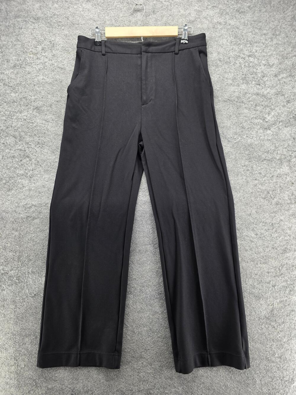 Halara Pants Womens L Black Dress Pants Jersey Flat-Front Stretch Zip 30 In